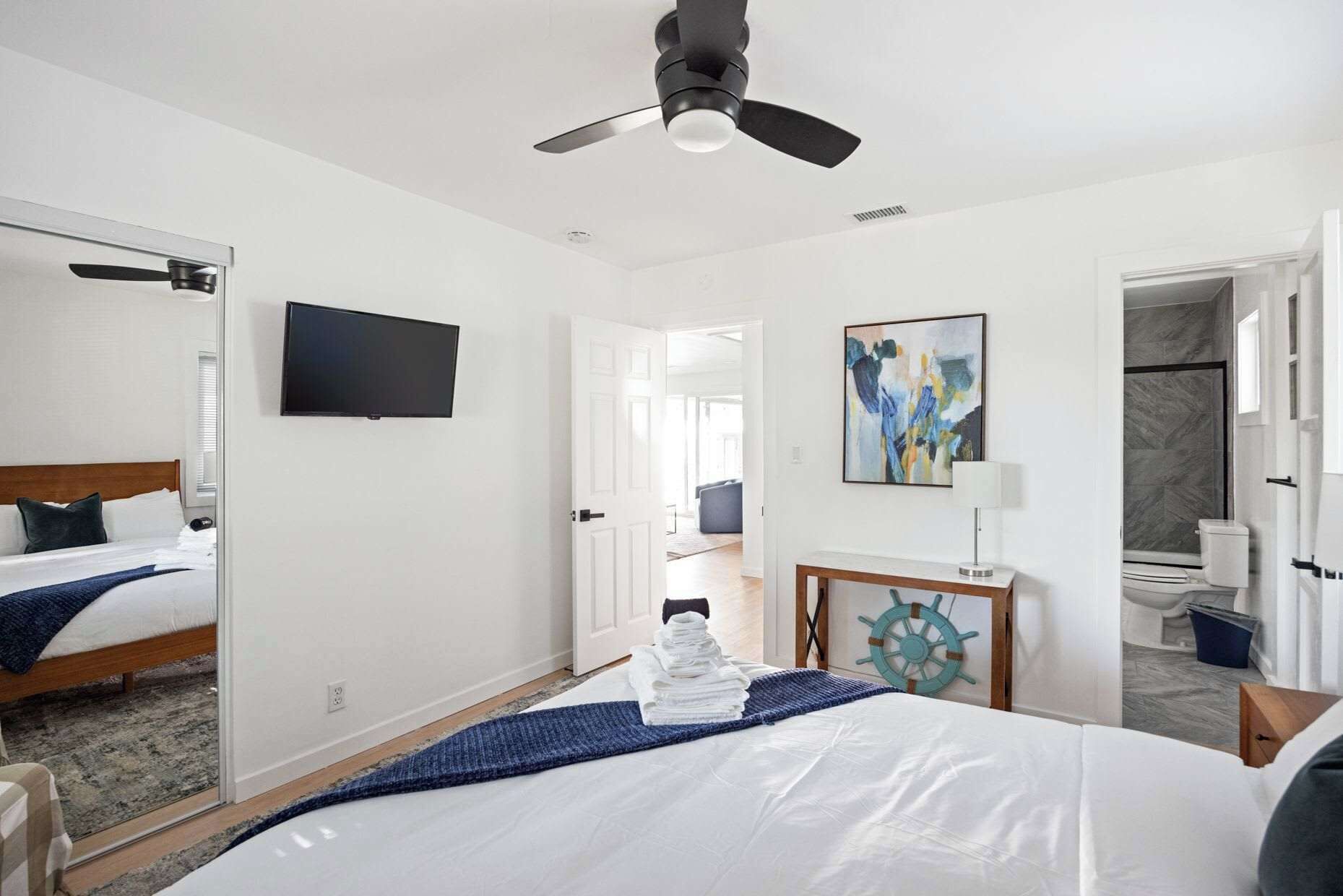 4 bedrooms, iron/ironing board, travel cot, WiFi