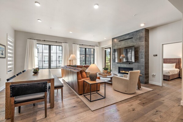 Interior - Contemporary Condo| Fireplace and Balcony (Tamarack)