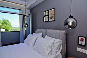 Deluxe Room, Sea View | Hypo-allergenic bedding, soundproofing, free WiFi, bed sheets - Akron Suites Lefkada (Lefkada)