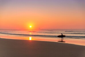 Sunset on the beach at Rhosneigr, Anglesey, moments from Cool Waves family holiday home