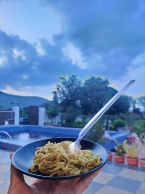 Pool - Nestled amidst majestic mountains, our farmhouse offers a serene and picturesque (Alwar)