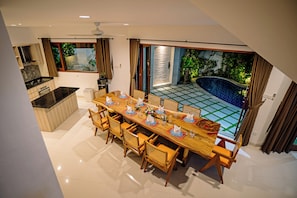 Villa Luxe, 3 chambres, vue piscine | Salle à manger