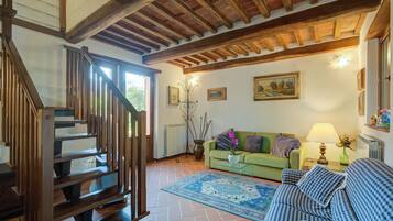 Family House, Multiple Bedrooms, 2 Bathrooms (Comfortable Home Romeo Among Greenery) | Living area | Flat-screen TV