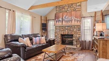 Smart TV, fireplace, video games, books