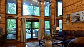 TV, fireplace, foosball