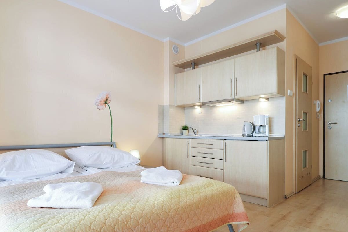 Suite estudio económica, 1 cama Queen size | 1 habitación, decoración personalizada y muebles diferentes