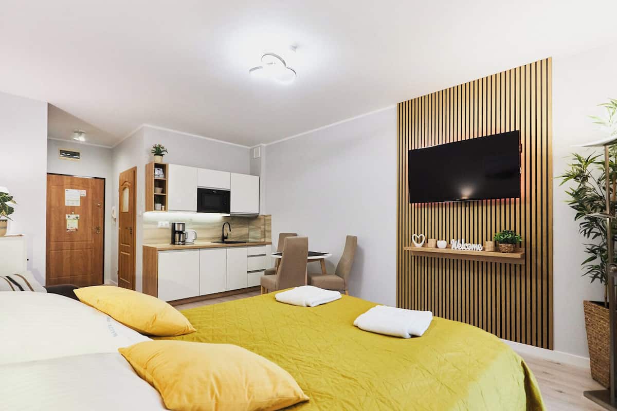 Suite estudio superior, 1 cama Queen size y sofá cama | 1 habitación, decoración personalizada y muebles diferentes