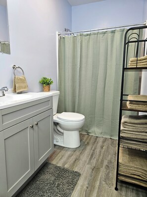 A bathroom with a toilet, sink, and a towel rack. - New 7 Bedroom Home On Beautiful Blackthorn Golf Club (South Bend)