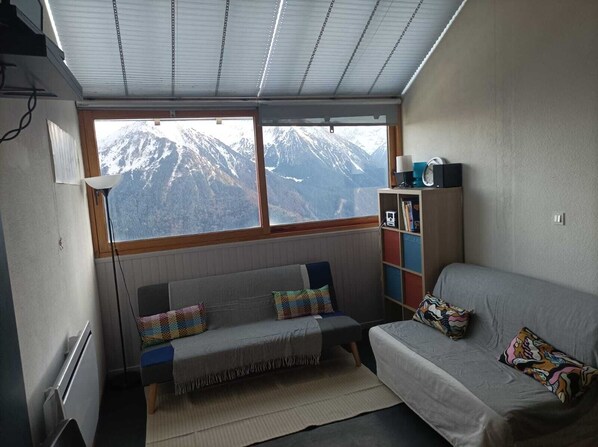 Télévision, lecteur de DVD, livres, chaîne hi-fi