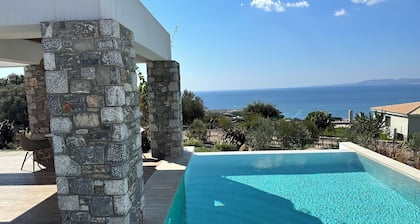 New top house over pefkos with beautiful view, excl. pool on a private huge plot