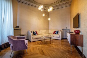 Lejlighed - balkon - byudsigt | Opholdsområde | Fladskærms-tv