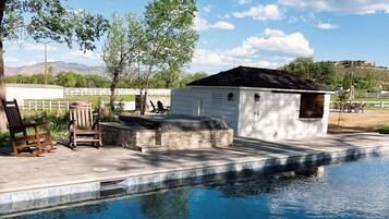 Outdoor pool, a heated pool
