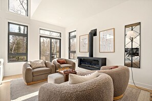 智能电视、壁炉、立体声音响