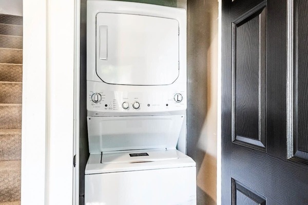 Take home a suitcase full of clean clothes using the washer and dryer in the common room.
