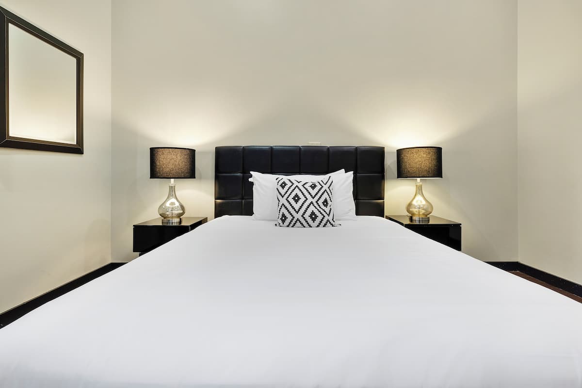 Desk, blackout curtains, iron/ironing board, free WiFi