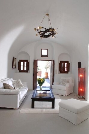 Interior - Villa Io: 3BR Historic Villa with Private Pool (Santorini)