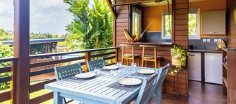 Au jardin d'Éole - wooden bungalow with swimming pool