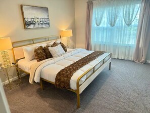 2 bedrooms, desk, iron/ironing board, travel cot