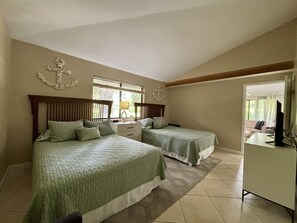 2 bedrooms, desk, iron/ironing board, travel cot