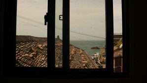 A view through a window with a brick wall and a body of water in the background. - Zhoushan Dongji Yanduo Homestay (Dongfushan Branch) (Zhoushan)
