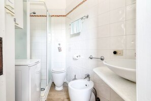 Regadera, secadora de cabello, bidet, toallas 