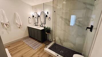 Hair dryer, towels