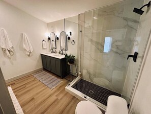 Hair dryer, towels