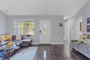 TV connectée, cheminée, livres