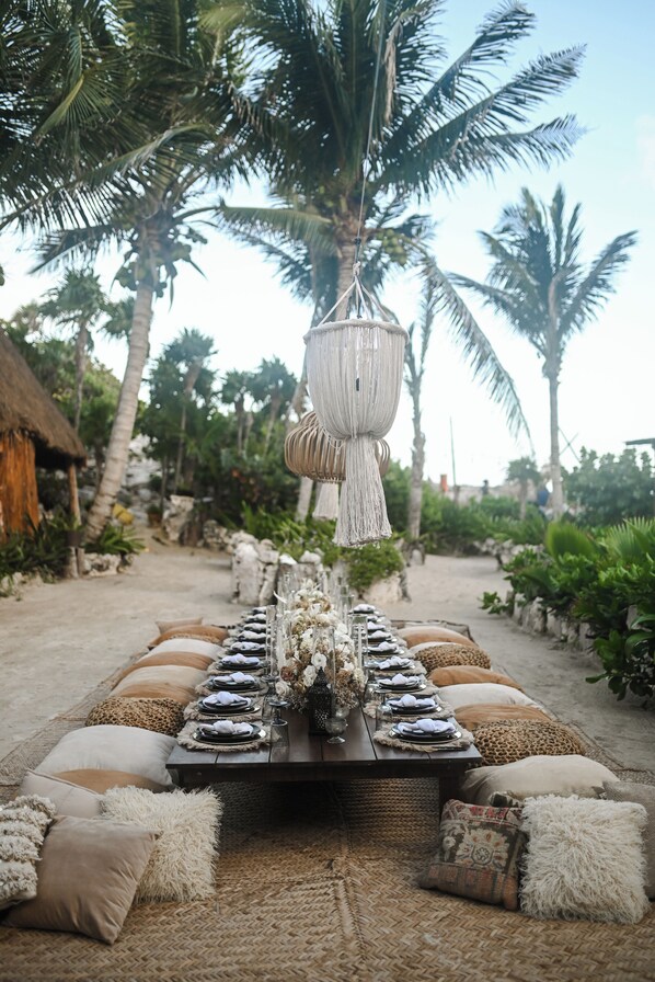 Espace de banquet à l’extérieur