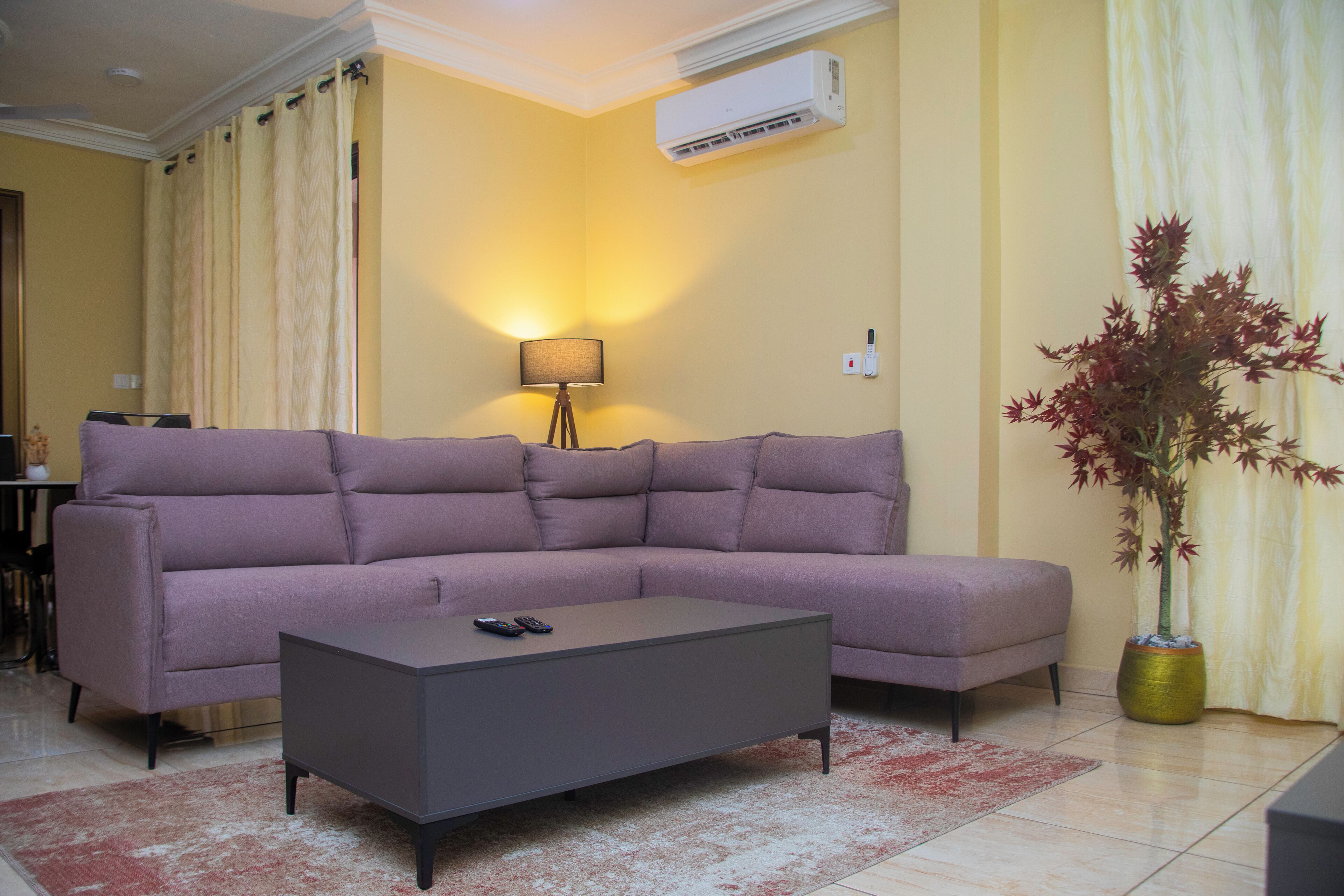 Luxury Apartment | Living area | 40-inch flat-screen TV with satellite channels, TV, Netflix
