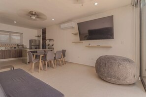 Family House, 2 Bedrooms, Patio, Pool View | Living area - New Merida Retreat with Private Pool (Mérida)