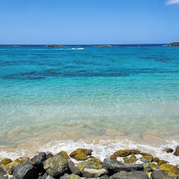 Chaises longues, serviettes de plage