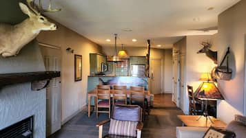 TV, fireplace, DVD player