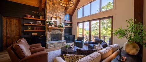 Smart TV, fireplace, table football