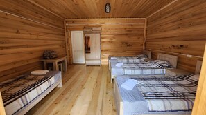 Comfort Cabin, Mountain View | Bathroom | Shower, towels - Ushba Gate House (Mestia)