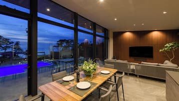 Luxury Villa | Living area | Flat-screen TV, heated floors