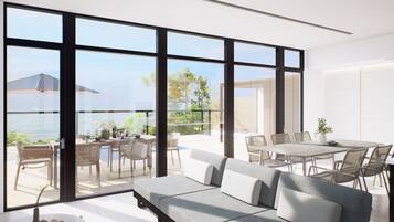 Luxury Villa | Living area | Flat-screen TV, heated floors