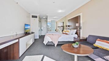Deluxe Studio with Ocean View | Living area | TV