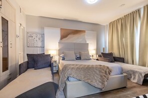 1 غرفة نوم ومكواة/لوح كي وواي فاي مجانًا وملاءات أسرّة