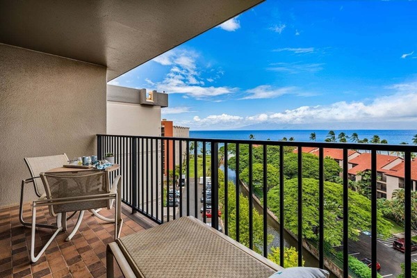 Relax on your private, fully furnished lanai with view of the Pacific ocean