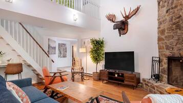 TV, fireplace, stereo, offices