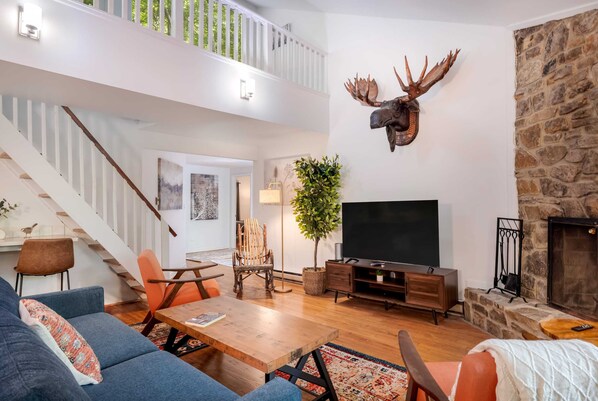 TV, fireplace, stereo, offices