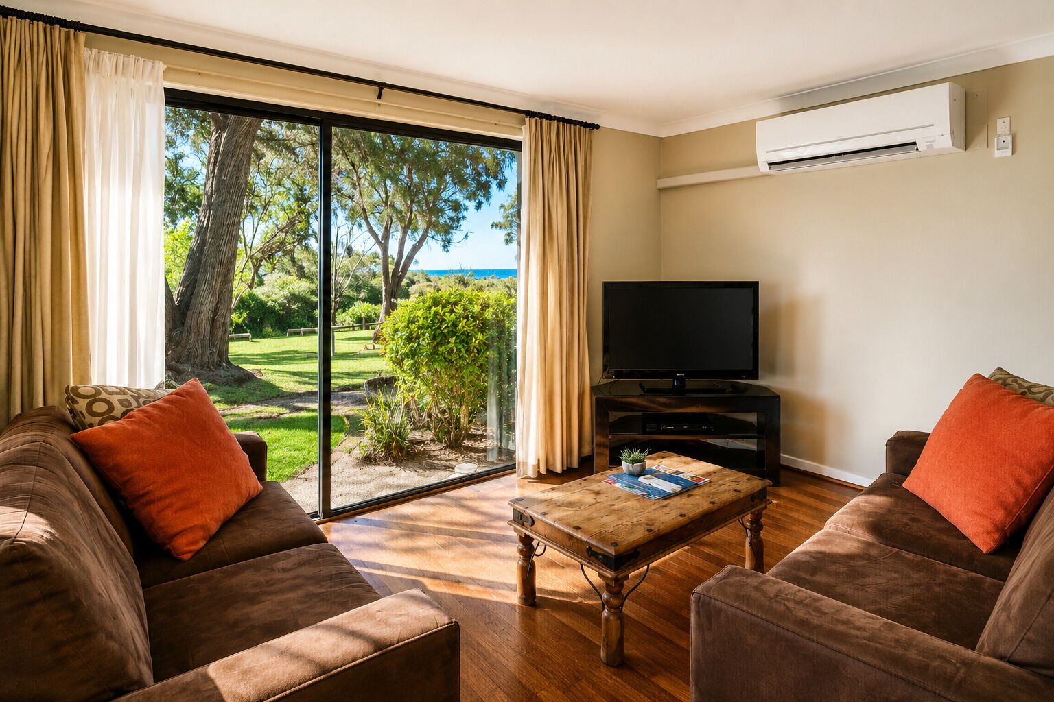 Comfort House, Multiple Beds, Non Smoking, Beach View | Living area | 55-inch flat-screen TV with satellite channels
