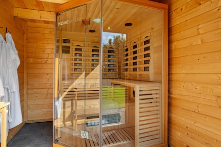 Sauna. Sauerland Holiday Home at Hennesee with Lake View, Private Terrace and Sauna