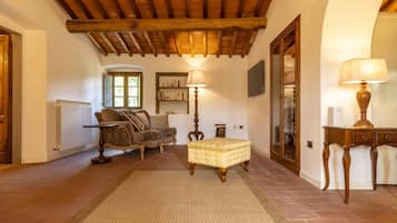 Televisión y chimenea