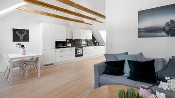 Căn hộ phong cách cổ điển | Khu phòng khách | TV màn hình phẳng