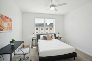 2 bedrooms, desk, iron/ironing board, travel cot