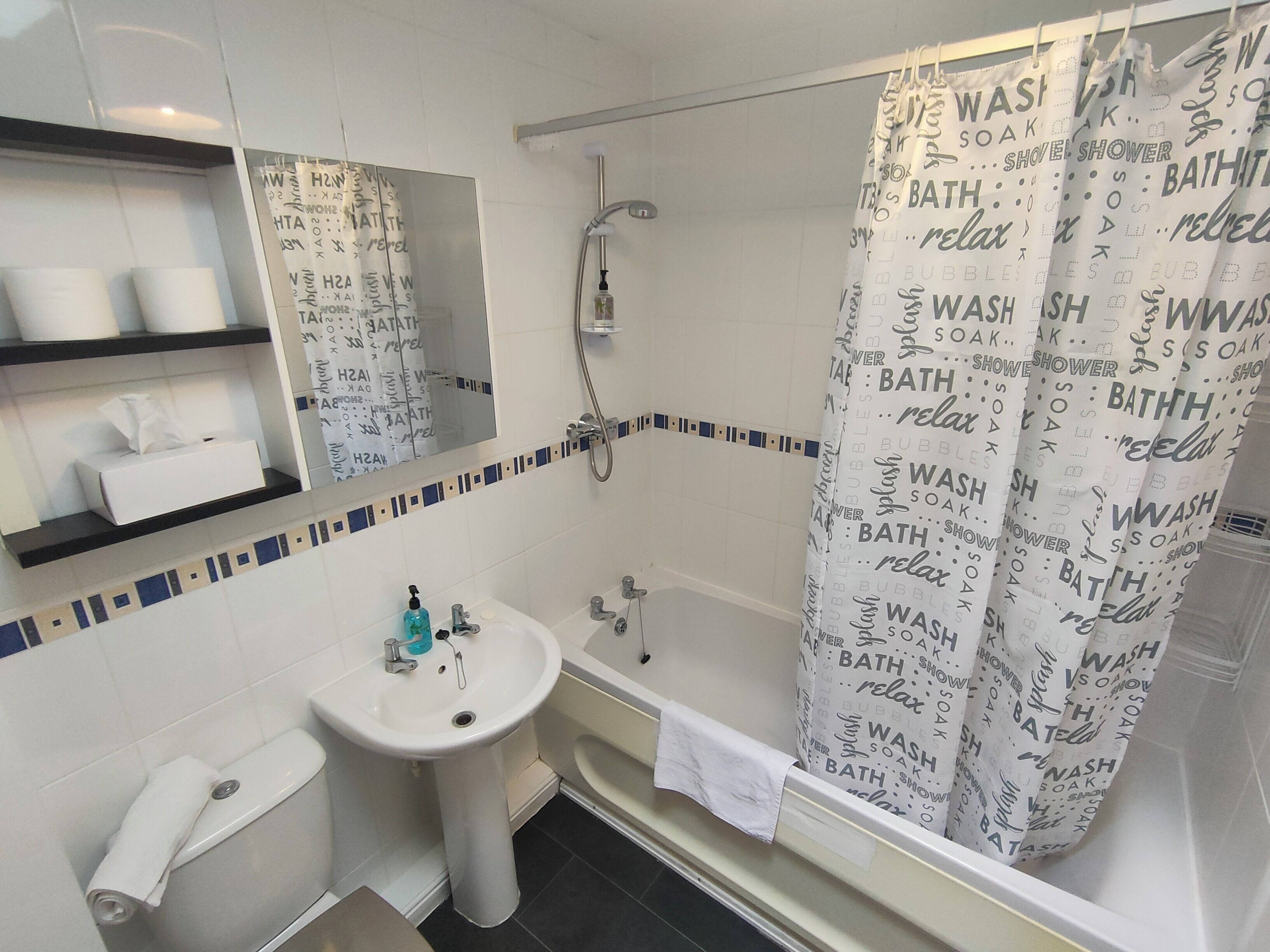 Appartement Affaires, non-fumeur, cuisinette | Salle de bain | Ensemble baignoire-douche, serviettes fournies