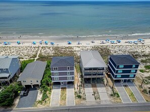 Exterior - Enjoy oceanfront luxury at Sandy Bottom, Oak Island, perfect for 16 guests! (Oak Island)