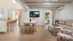 Family House, 2 Bedrooms, 2 Bathrooms, Mountainside (Casa di Nika Stone Villa with Pool &) | Living area - Casa di Nika Stone Villa With Pool & Jacuzzi (Vinodol)